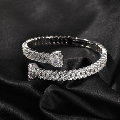 Bracelet Love Cuban Bracelet Copper Zircon Spectrum St. Valentine's