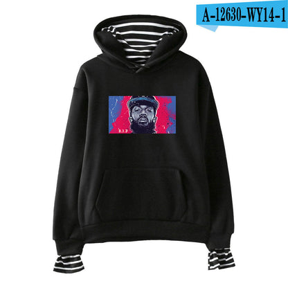 Nipsey Hussle Hoodie Rap Singer Trend False Two-Piece Sweaters