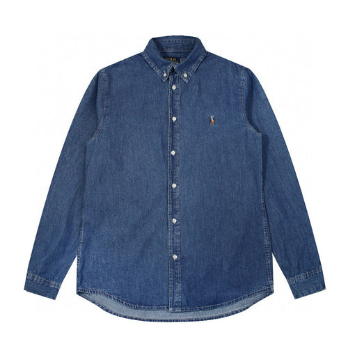 Ralph Lauren Coat Ralph Lauren War Horse Logo Embroidery Lapel Long Sleeve Shirt Casual