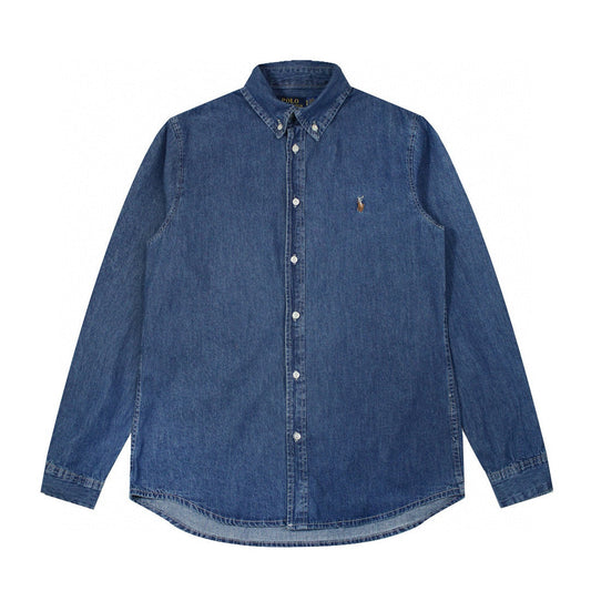 Ralph Lauren Coat Ralph Lauren War Horse Logo Embroidery Lapel Long Sleeve Shirt Casual