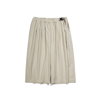 Unisex Shorts Retro Cropped Pants Loose Casual