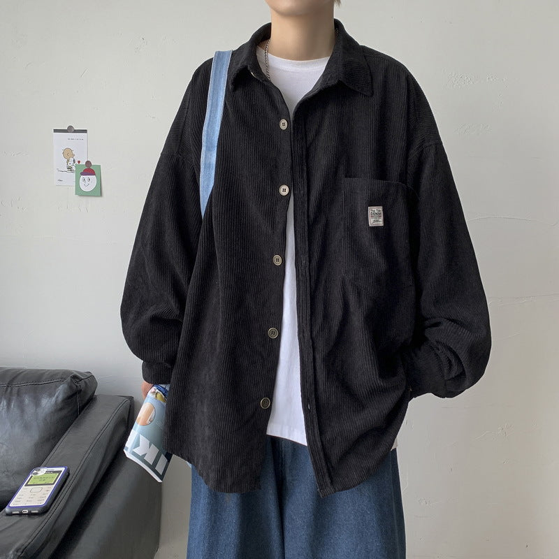 Men's Shirts Corduroy Shirt Summer Thin
