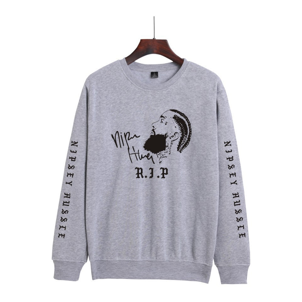 Nipsey Hussle Hoodie Rap Men's and Women's Loose round Neck Sweater