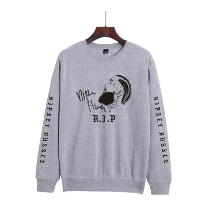 Nipsey Hussle Hoodie Rap Men's and Women's Loose round Neck Sweater