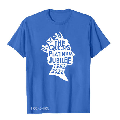 Inspired by Queen's Platinum Jubilee 2022 Elizabeth 70 Years T-shirt round Neck Short Sleeve T-shirt