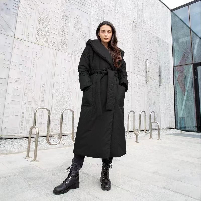 Women Cotton Coat Loose and Lazy Style Hooded Jacket