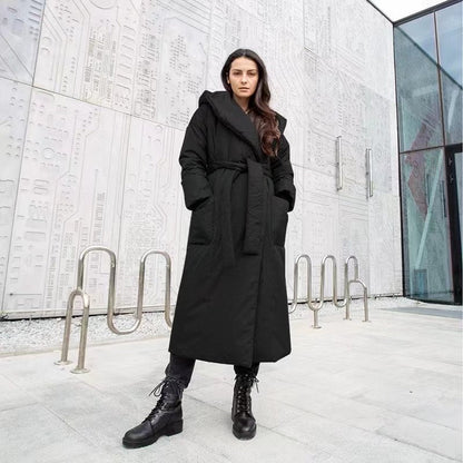 Women Cotton Coat Loose and Lazy Style Hooded Jacket