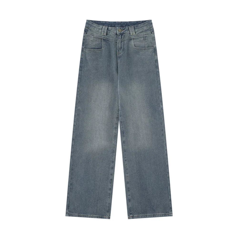 Women Pants Straight Jeans Loose Wide Leg Pants