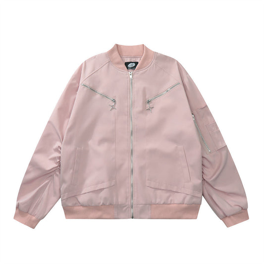 Men Jacket Coat Men's Zipper Decorations Pilot Coat Spring and Autumn