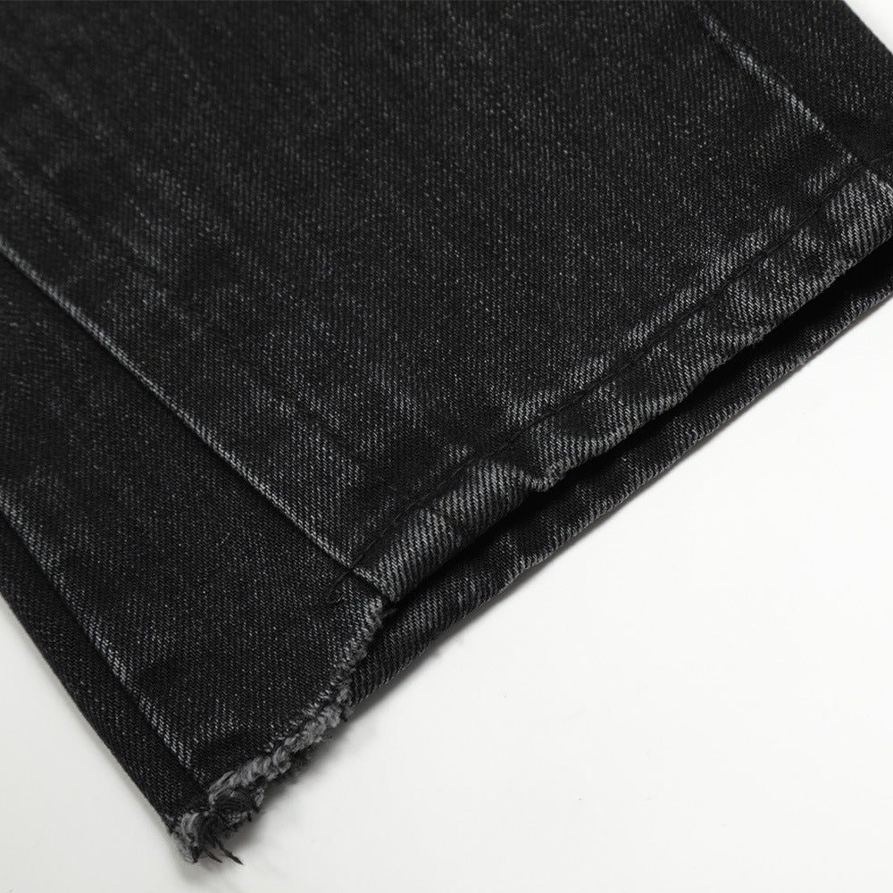 Men Jeans Slightly Flared Loose Wear
