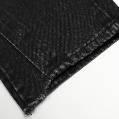 Men Jeans Slightly Flared Loose Wear