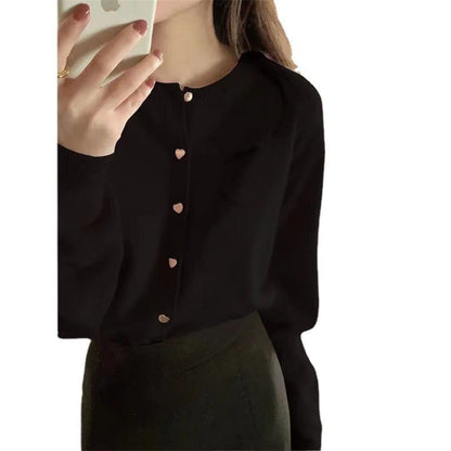 Women Knitted Cardigan Autumn and Winter Loose Casual Knitted Cardigan Jacket