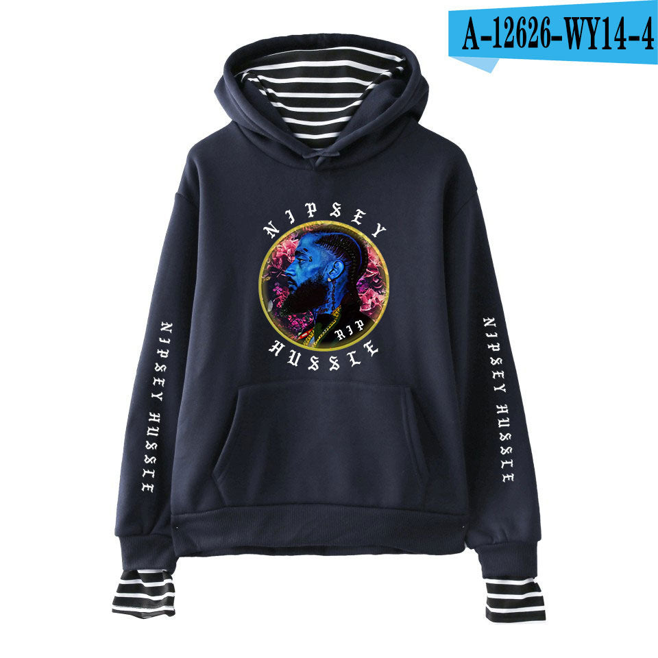 Nipsey Hussle Hoodie Rap Singer Trend False Two-Piece Sweaters