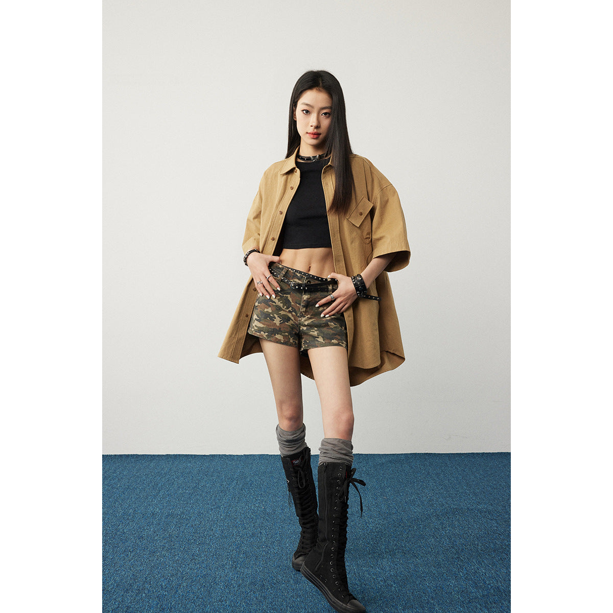 Unisex Shirt Casual Pocket Loose