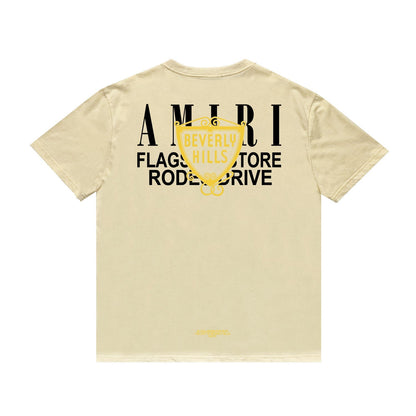 Amiri T Shirt Printed Casual Hip Hop High Street round Neck Short Sleeve T-shirt