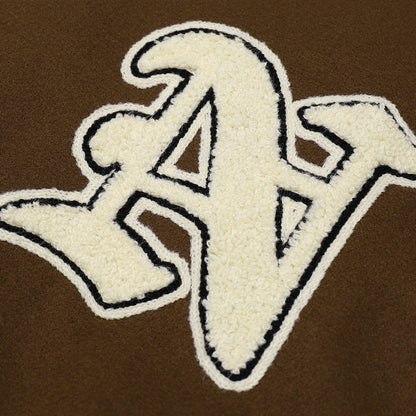 Men Jacket Coat Embroidered Letter Baseball Uniform Jacket Men's PU Leather Stitching Jacket