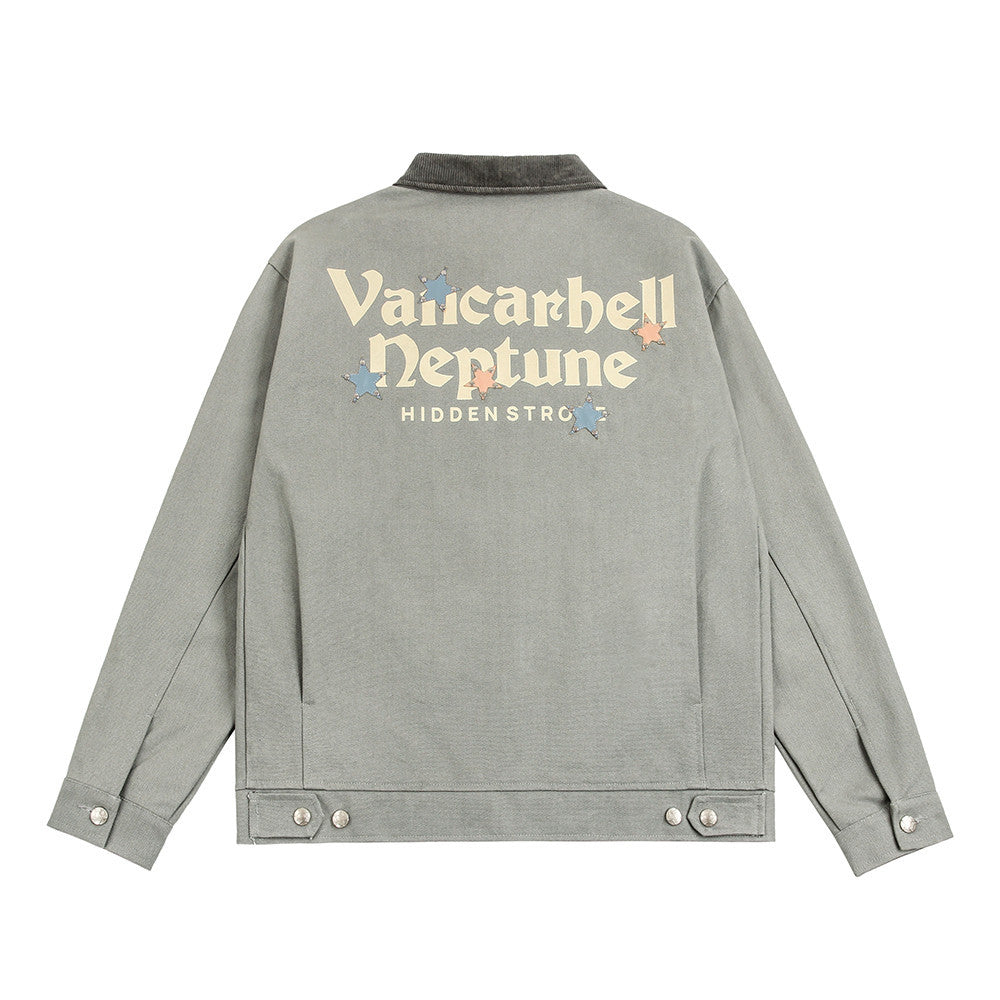 Men Jacket Coat Printing Baggy Coat Spring and Autumn Men's Ins