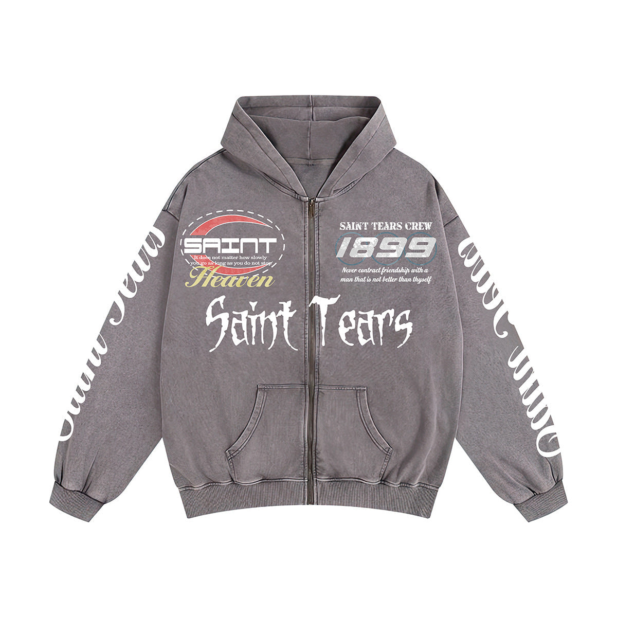 Unisex Hoodies Saint Michael Trendy Old Loose Hoodie