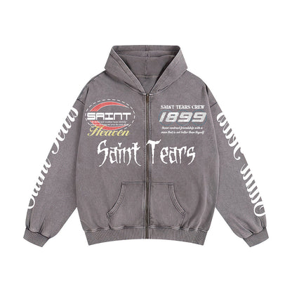 Unisex Hoodies Saint Michael Trendy Old Loose Hoodie