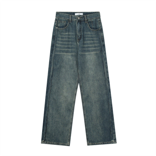 Men Jeans Retro Distressed Loose