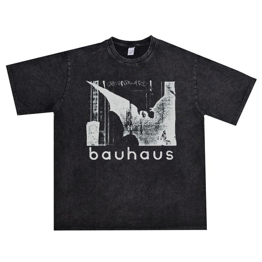 Rock Star T Shirt Gothic Rock Back Punk Bauhaus Band Printed T-shirt Short Sleeve Loose Men and Women
