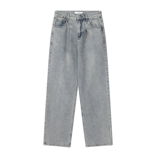 Men Jeans Simple Loose Distressed Straight Casual