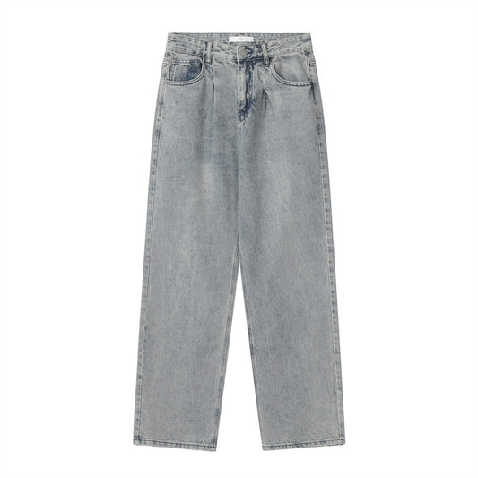 Men Jeans Simple Loose Distressed Straight Casual