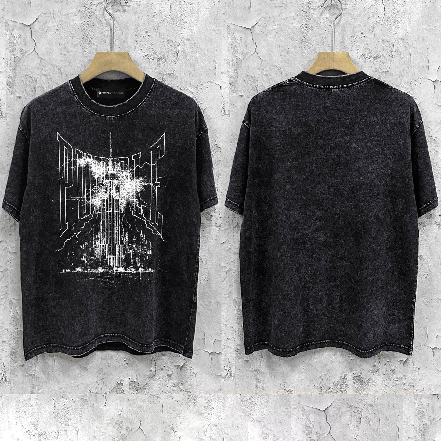 Purple Brand Distressed T Shirts Short Sleeve