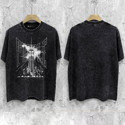 Purple Brand Distressed T Shirts Short Sleeve