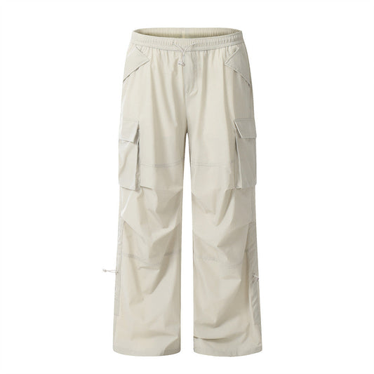 Men Sweatpants Multi-Pocket Straight Casual Trousers Quick-Drying Sports Paratrooper Pants