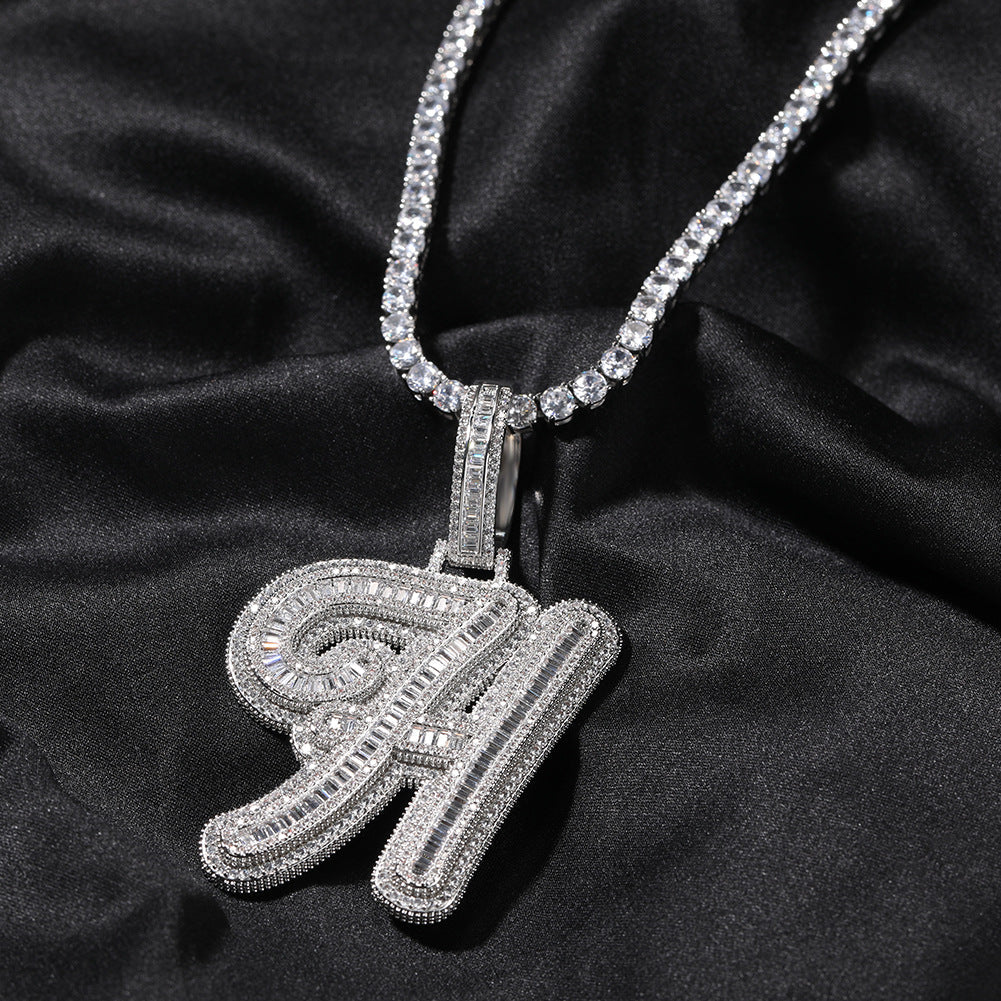 Jewelry Hip Hop Jala Letter Pendant Copper Inlaid Zircon Full Diamond Necklace Word Up Spectrum