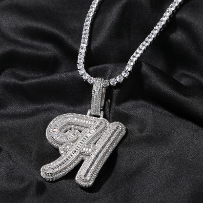 Jewelry Hip Hop Jala Letter Pendant Copper Inlaid Zircon Full Diamond Necklace Word Up Spectrum