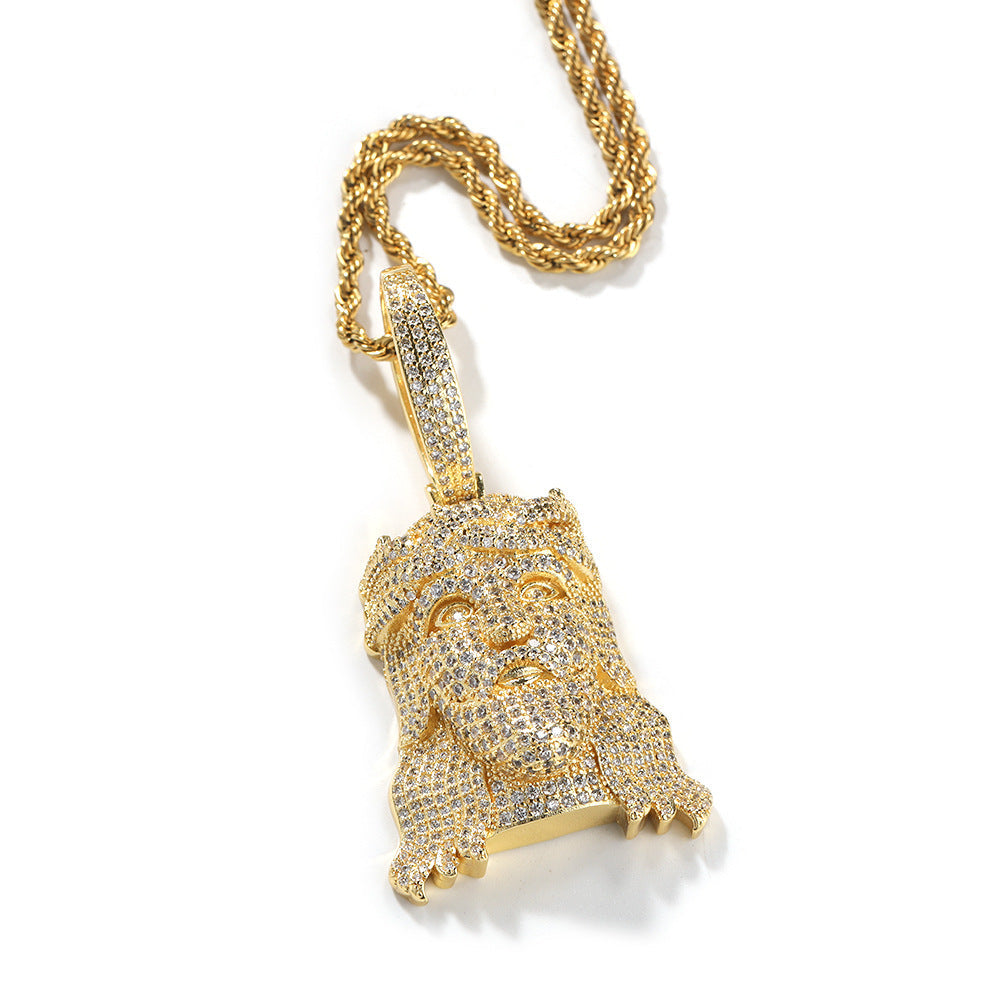 Jewelry Necklace Tide Zircon Portrait Pendant Vintage Necklace Spectrum Royalty Far East