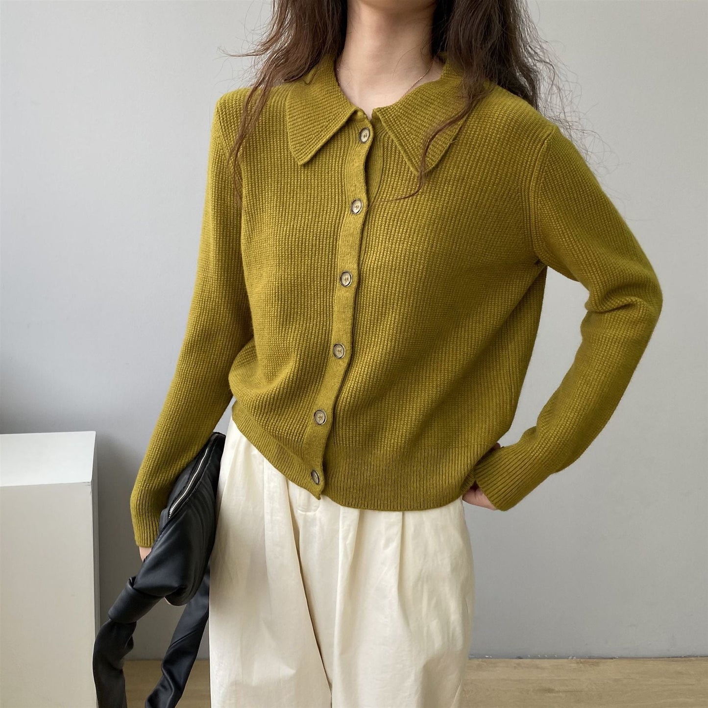 Women Cardigan Sweater Knitted Cardigan Autumn Sweater Jacket Long-Sleeved 8t8205