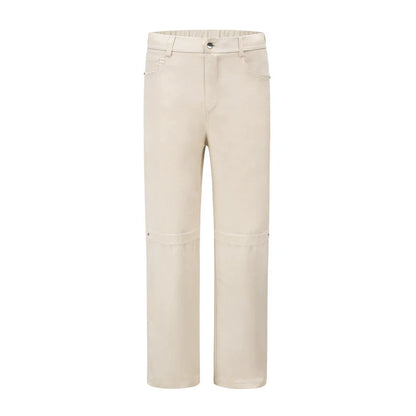 Men Sweatpants Casual Pants Summer Loose and Simple Pure Color Elastic Waist Straight-Leg Trousers