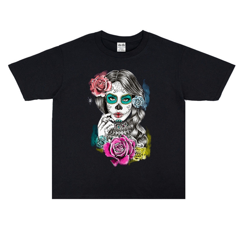 Rock Star T Shirt Aaliyah Men's and Women's Printed Women's Short-Sleeved T-shirt round Neck Cotton Loose