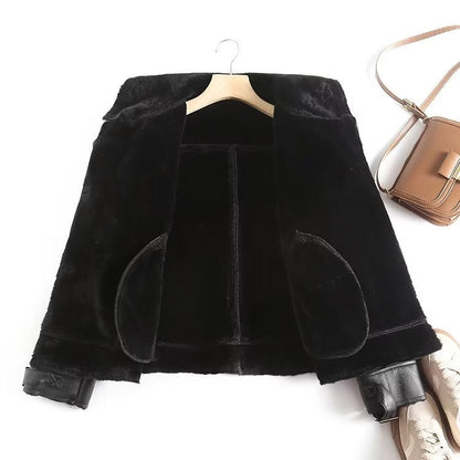 Women Cotton Coat Trendy Cool Motorcycle Clothing Warm Leather Coat