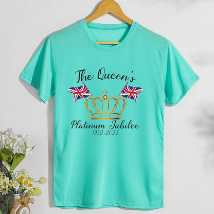 Inspired by Queen's Platinum Jubilee 2022 Elizabeth 70 Years T-shirt Short Sleeve T-shirt plus Size Loose