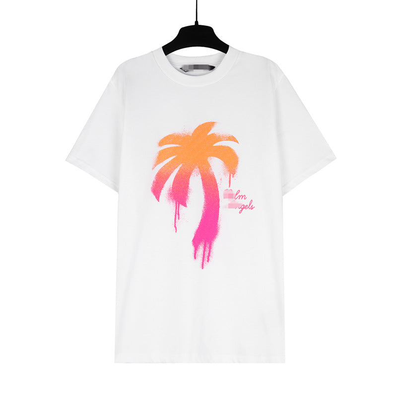 Palm Angle T Shirts Palm Pattern Color Gradient Painting