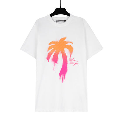 Palm Angle T Shirts Palm Pattern Color Gradient Painting