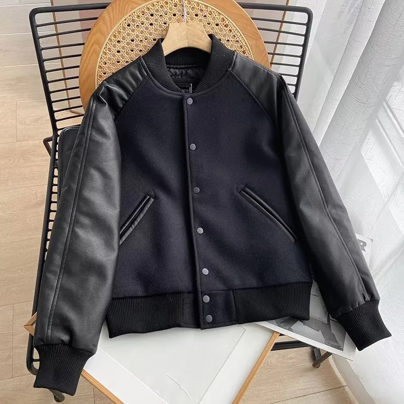 Women Cotton Coat Baseball Uniform Couple Casual