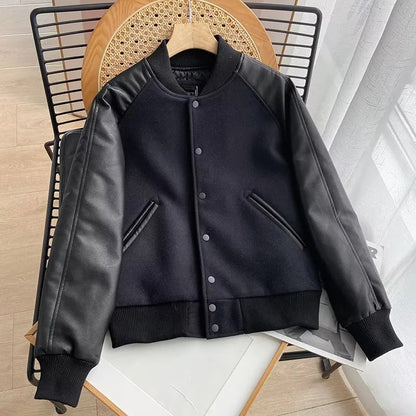 Women Cotton Coat Baseball Uniform Couple Casual