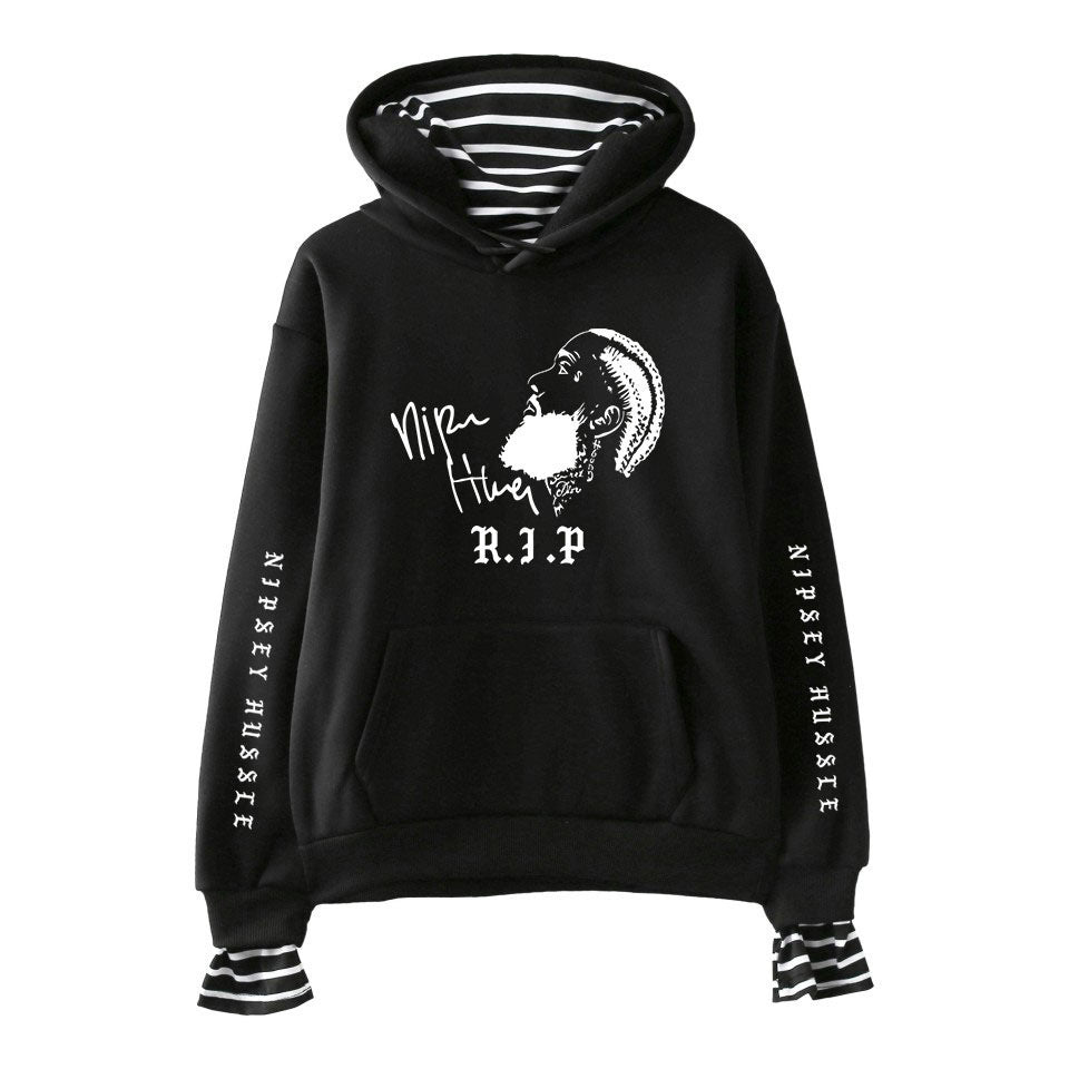 Nipsey Hussle Hoodie Rap Singer Trend False Two-Piece Sweaters