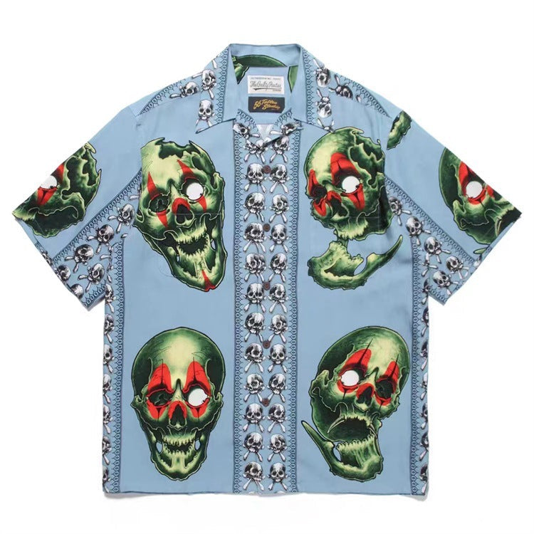 GUILTYPARTIES TIGER Shirts STUDIO Tattooed Skull, Short Sleeve Shirt