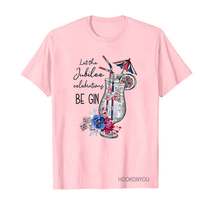 Inspired by Queen's Platinum Jubilee 2022 Elizabeth 70 Years T-shirt Printed round Neck Short Sleeve T-shirt
