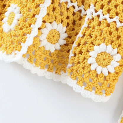 Women Sweater Knit Wear Hollow-out Crocheted Knitted Cardigan Jacket