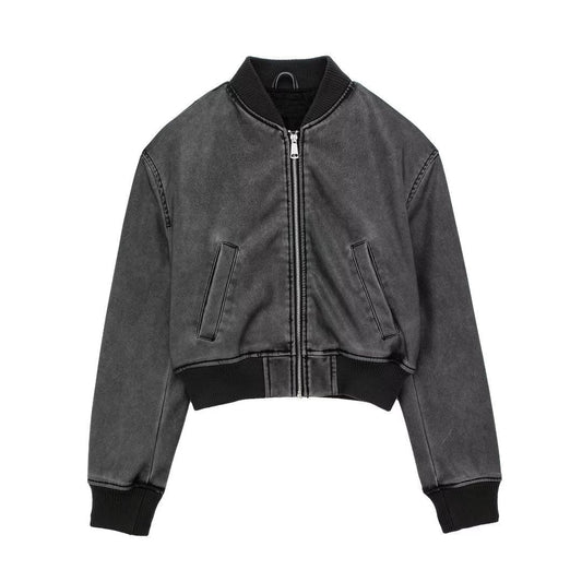 Women Cotton Coat Stand Collar Motorcycle Jacket Leather Coat