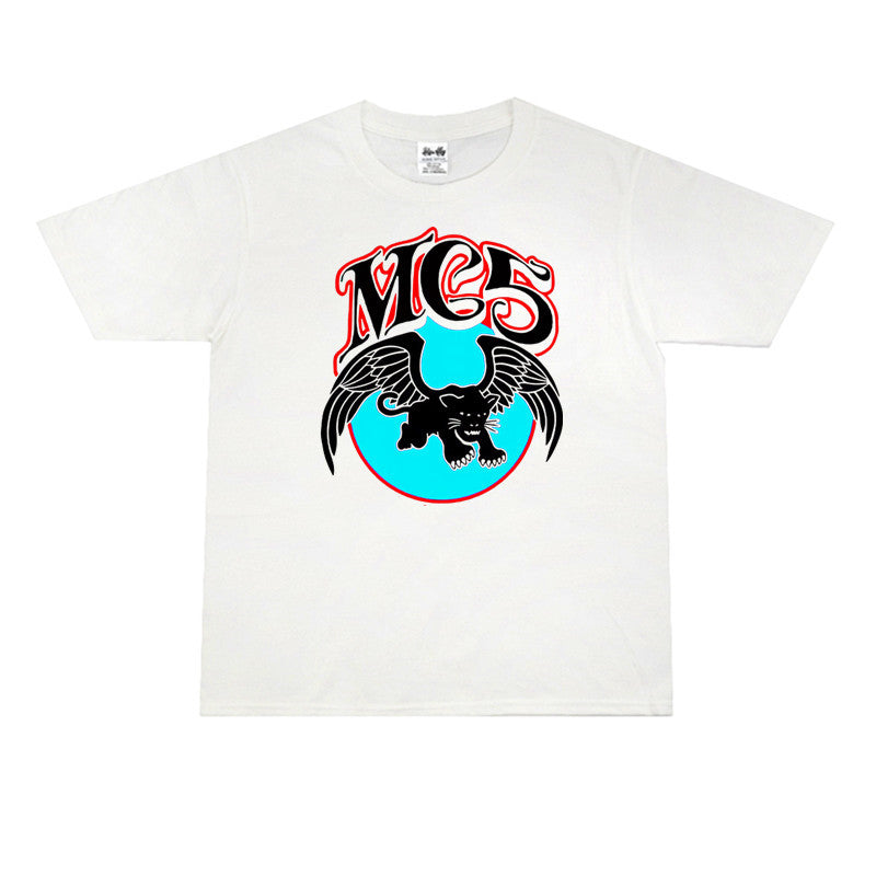 Rock Star T Shirt Motor City MC5 Rock Band Washed Distressed T-shirt Short Sleeve Cotton Loose