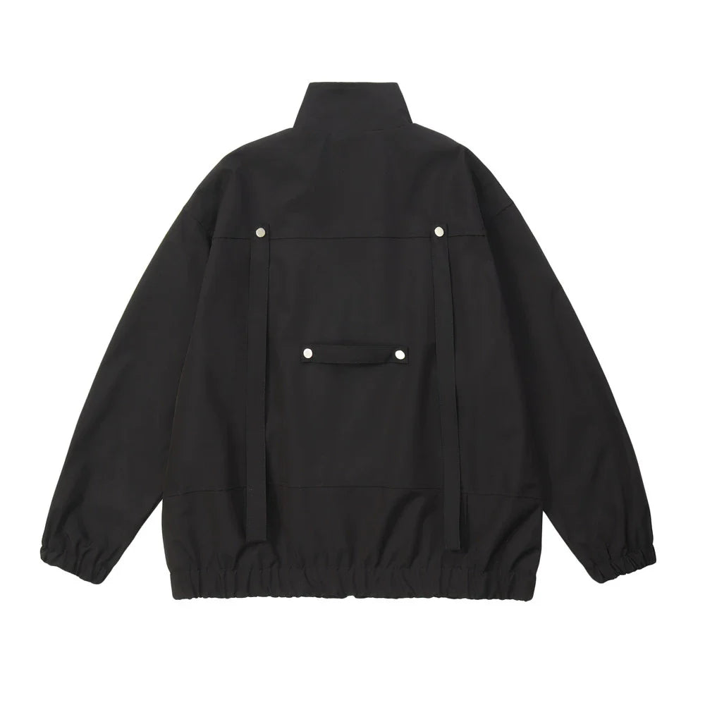 Men Jacket Coat Men's Autumn Loose Baggy Long Sleeve Zipper Jacket