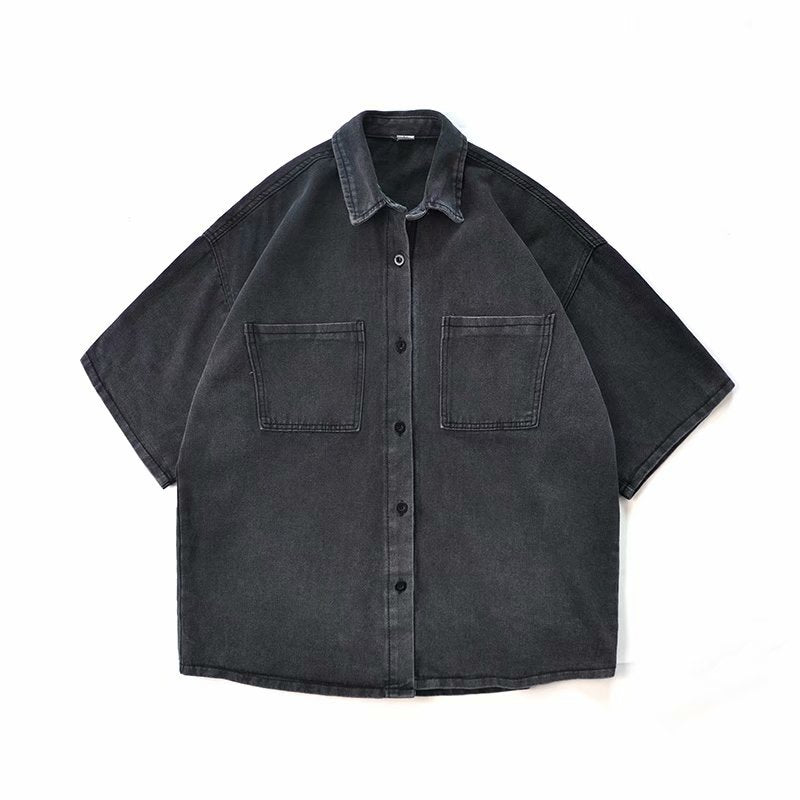 Men Shirts Workwear Denim Shirt Summer Coat